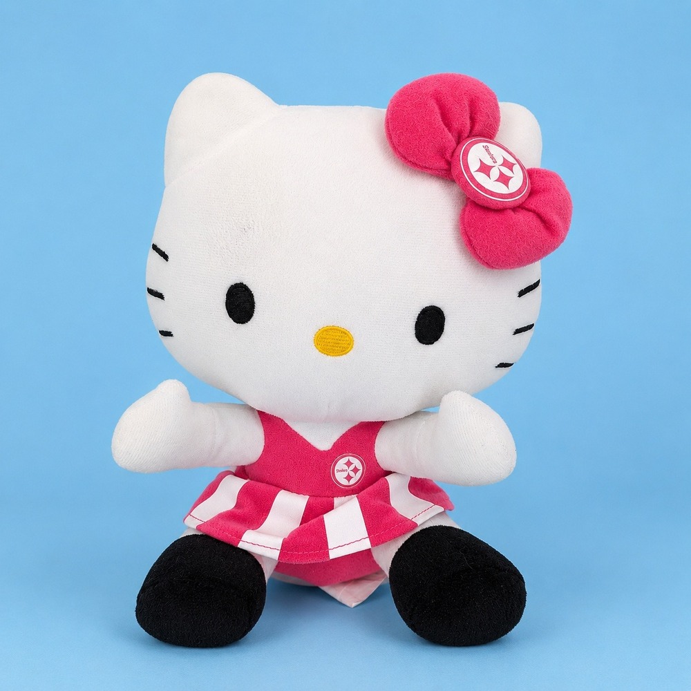 Sanrio Hello Kitty Pittsburgh Steelers Plush Small Pink NFL Cheerleader Fan Gift